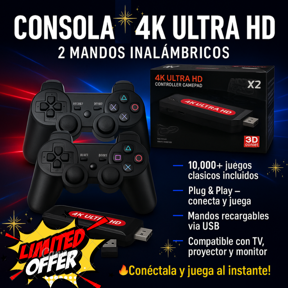 Consola De Juegos Retro Inalámbrica- Diversión asegurada.