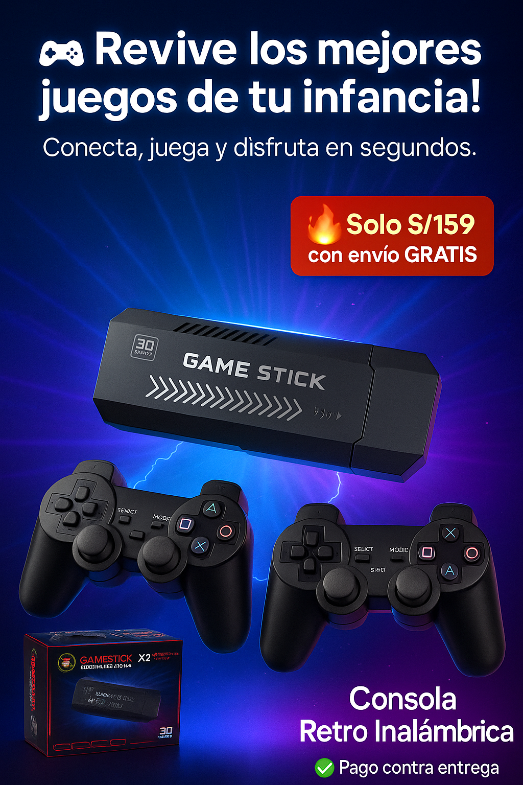 Consola De Juegos Retro Inalámbrica- Diversión asegurada.